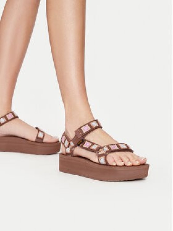 Teva Sandały Flatform Universal Crochet 1150210 Brązowy