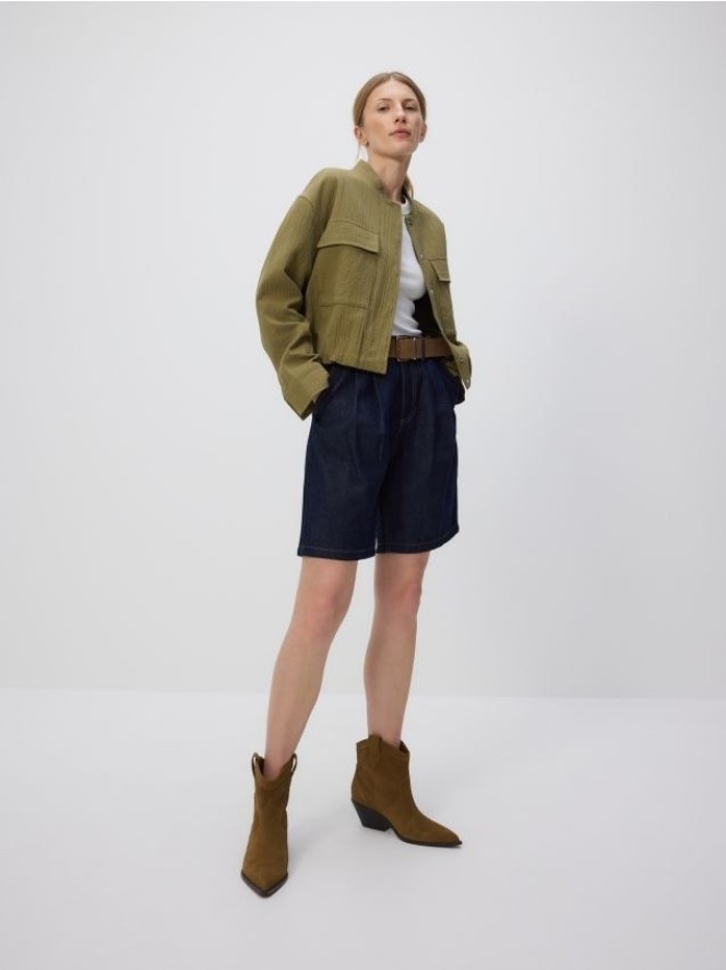 Bawełniana kurtka bomberka - zielony