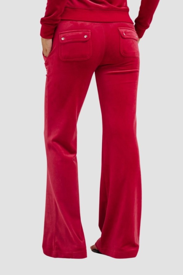 JUICY COUTURE Czerwone damskie spodnie dresowe Layla Low Rise, Rozmiar M