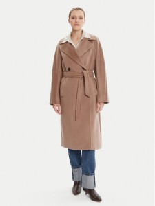 Weekend Max Mara Płaszcz wełniany Resina 2525016031 Brązowy Regular Fit
