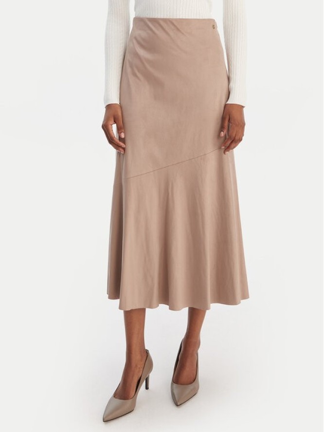 Guess Spódnica midi W6RD15 WJ472 Beżowy Regular Fit