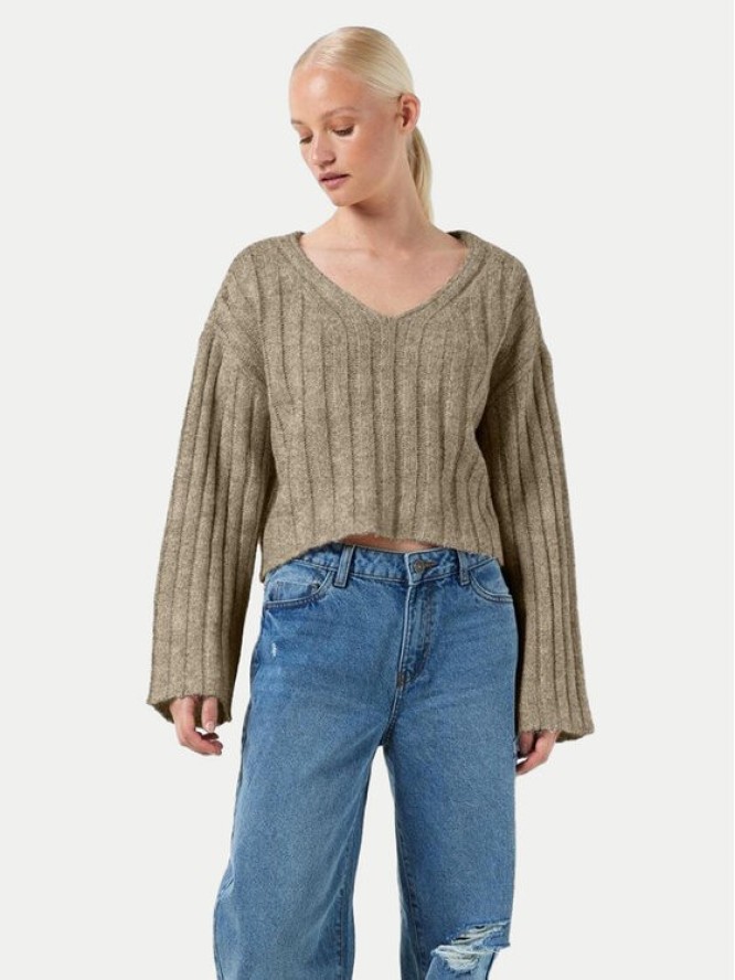 Noisy May Sweter Nina 27027618 Beżowy Loose Fit