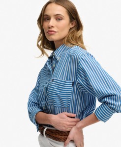 superdry Koszula Poplin Relaxed z długim rękawem – 100% Bawełna Organiczna –