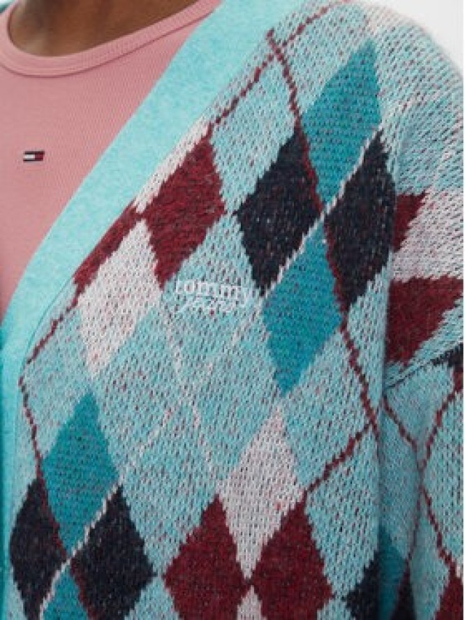 Tommy Jeans Kardigan DW0DW21180 Zielony Relaxed Fit