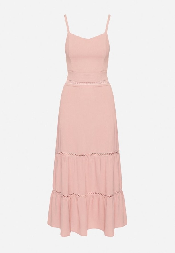 Różowy Komplet z Dopasowanym Topem i Rozkloszowaną Spódnicą Addira