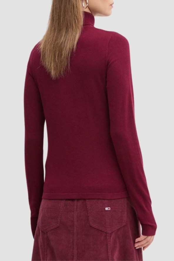 TOMMY JEANS Bordowy damski golf, Rozmiar M