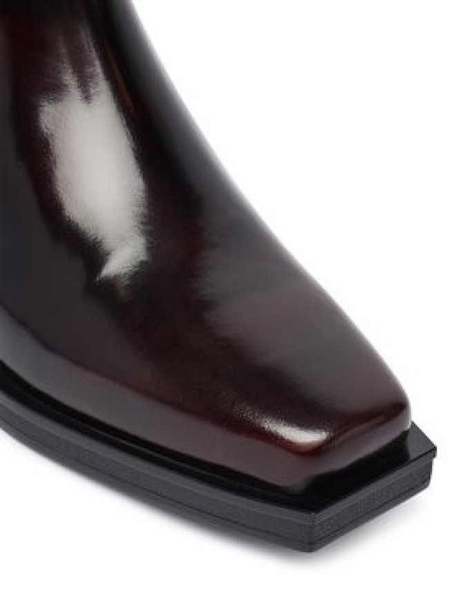 Tommy Jeans Sztyblety Tjw Brushed Leather Cowboy Boots EN0EN03077 Brązowy ciemny
