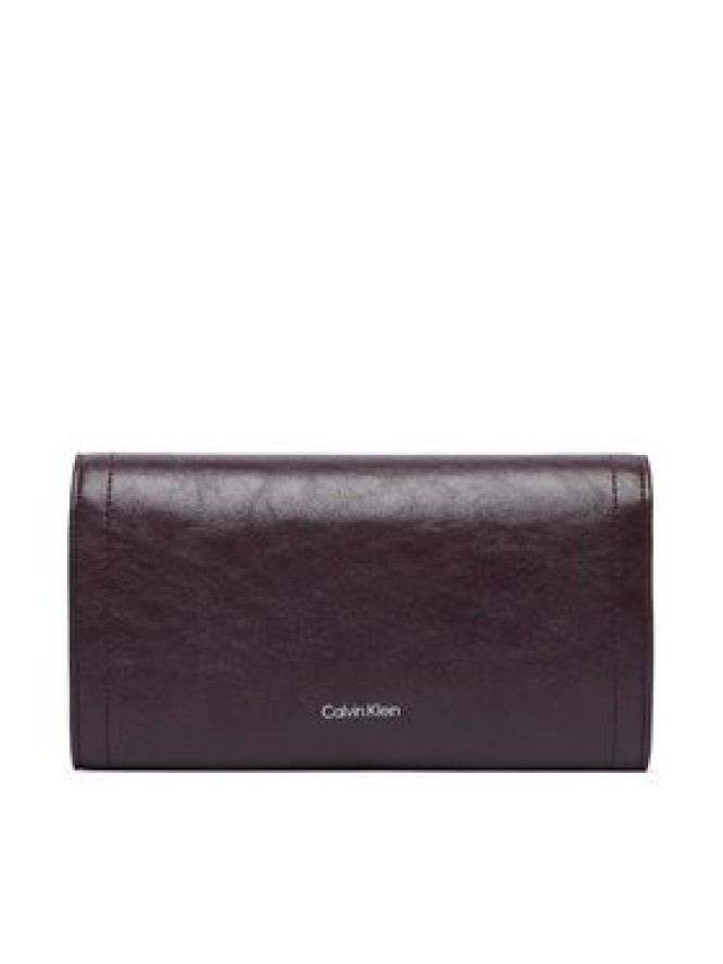 Calvin Klein Portfel Emblem Hw Long Bifold LV04F1316G Brązowy