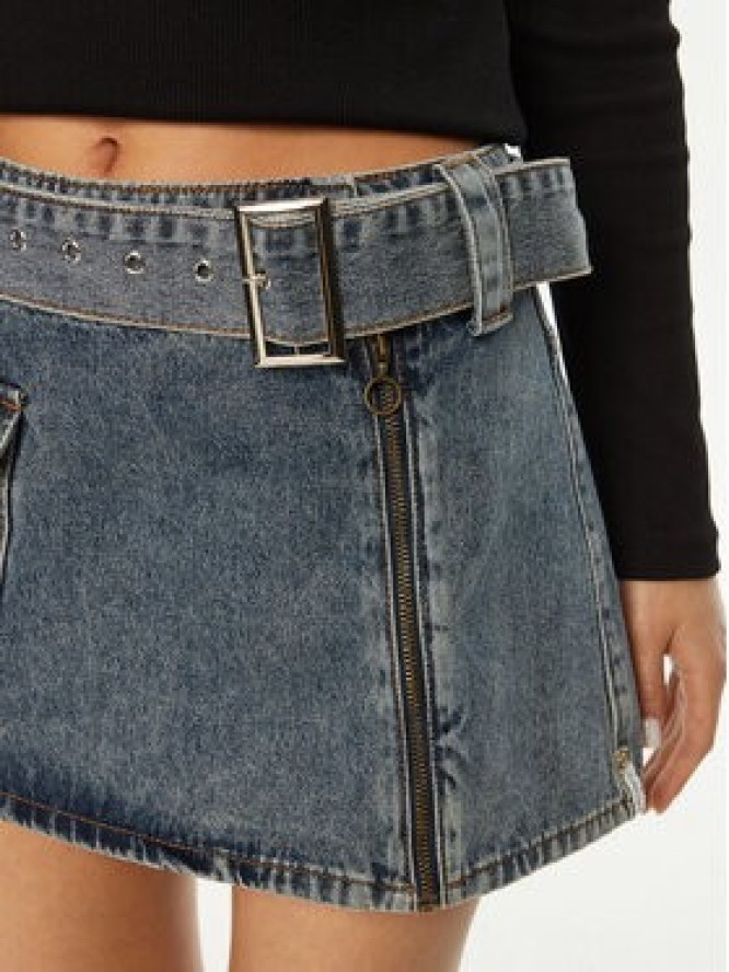 One Teaspoon Spódnica mini Moto 26744 Granatowy Regular Fit