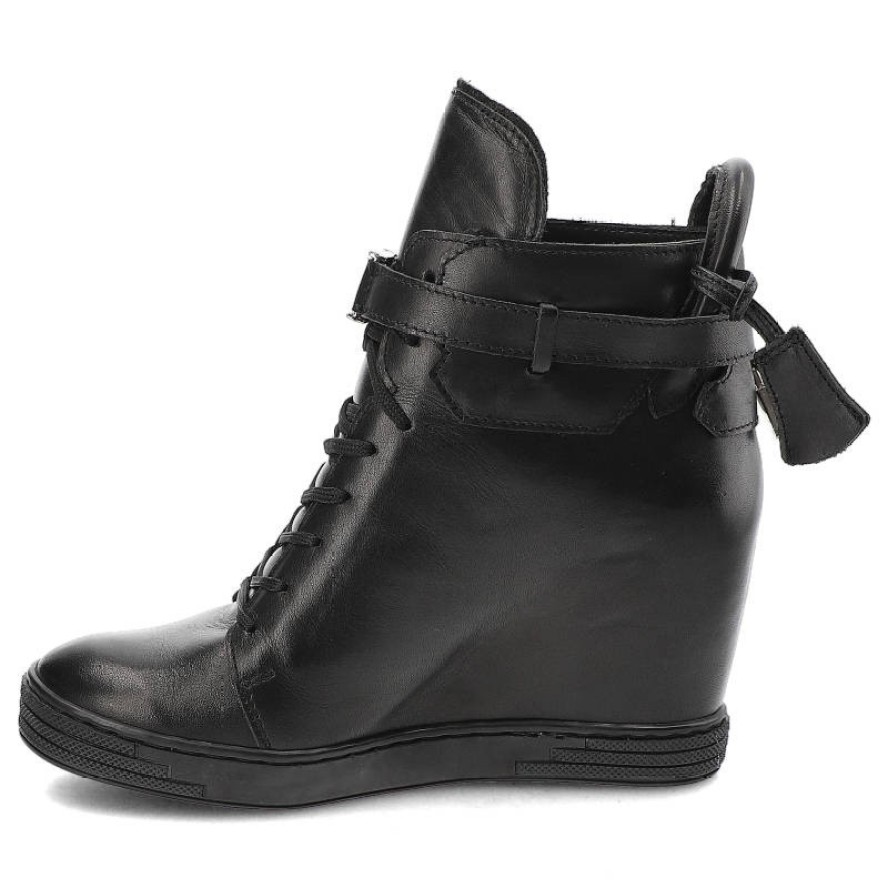 Czarne Sneakersy Simen Ocieplane Skórzane Buty