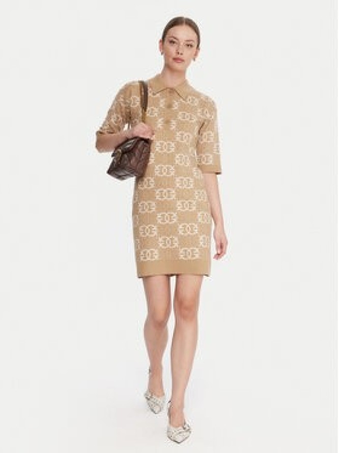 PINKO Sukienka dzianinowa Nothing 106039 A2YD Beżowy Regular Fit