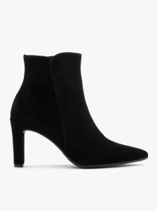 Czarne botki damskie na grubej szpilce