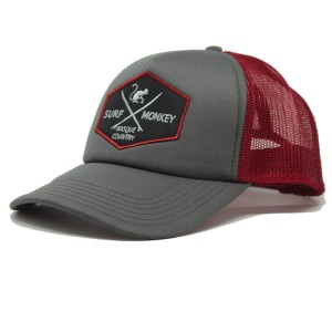 Czapka Trucker z wyściółką / Rozmiar uniwersalny (Szary/Czerwony)