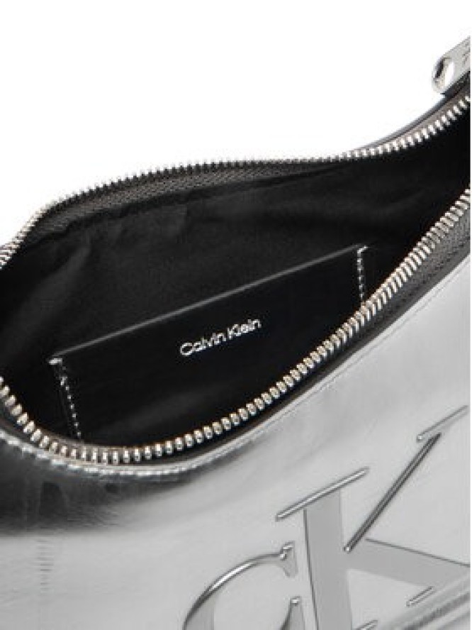 Calvin Klein Torebka Bold Ck Metallic Shoulder Bag LV04F3332G Srebrny
