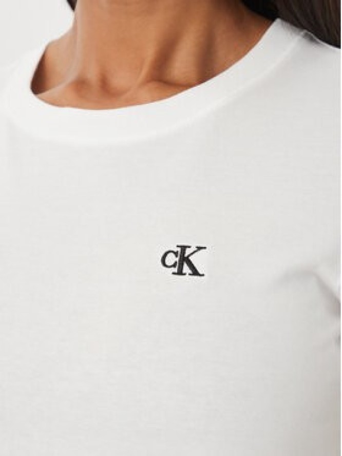 Calvin Klein Jeans T-Shirt J20J212883 Biały Slim Fit