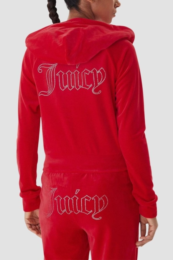 JUICY COUTURE Czerwona bluza damska Madison Outline, Rozmiar M