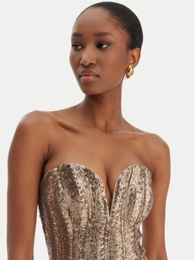 Marciano Guess Sukienka koktajlowa 6RGK00 6357A Złoty Slim Fit