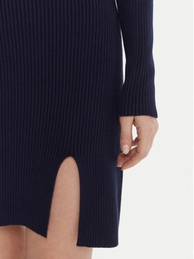 Kontatto Sukienka dzianinowa 3M0827C Granatowy Slim Fit