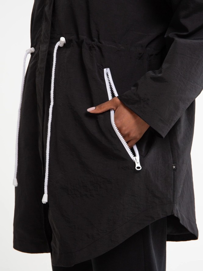 Kurtka damska parka z kapturem czarna Nebula 906