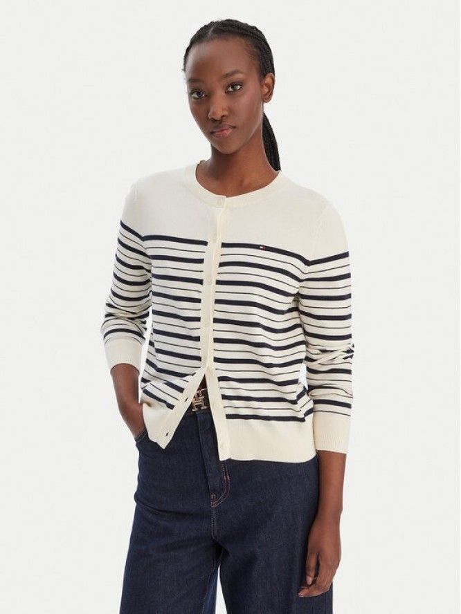 Tommy Hilfiger Kardigan WW0WW42370 Beżowy Regular Fit