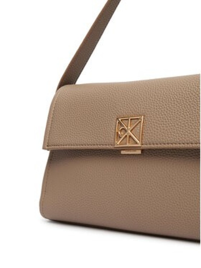 Calvin Klein Torebka Emblem Hw Pebble Shoulder Bag 25 LV04F3425G Beżowy