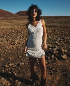 superdry Crochet Cami Mini Dress Desert Bone Off White