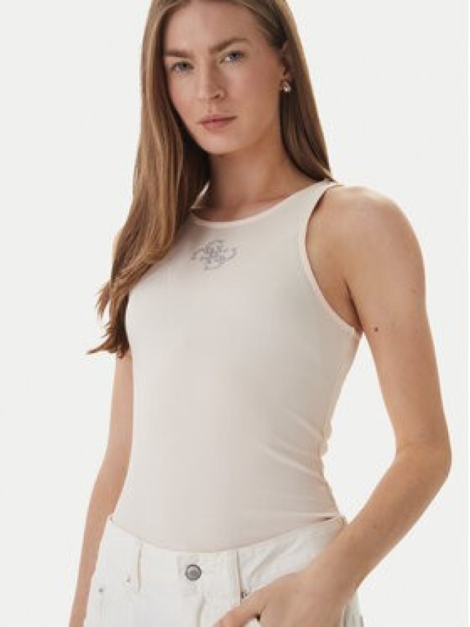 Guess Top W6RP39 KD092 Beżowy Regular Fit