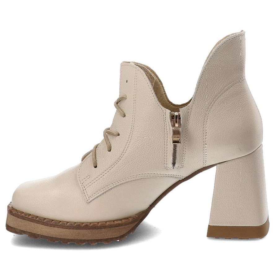 Beżowe Botki Amodo Modne Obuwie Damskie