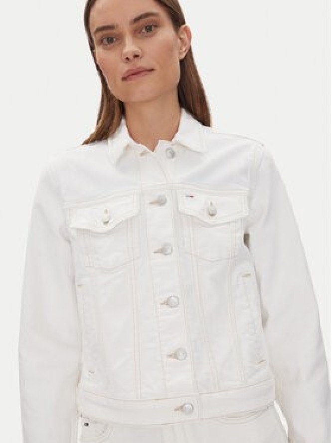 Tommy Jeans Kurtka jeansowa Classic Trucker Jacket Bi8194 DW0DW20121 Biały Regular Fit