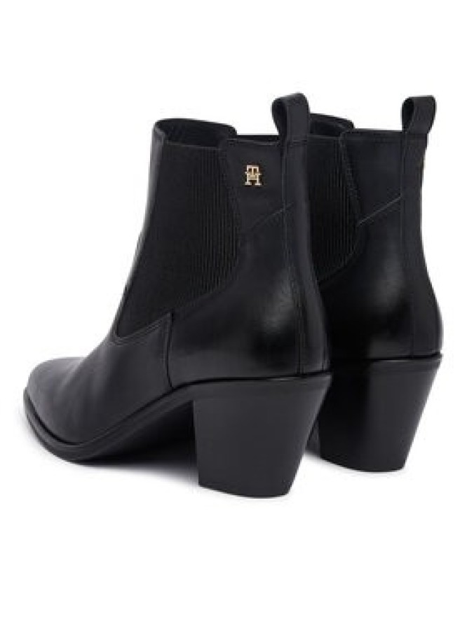 Tommy Hilfiger Botki Leather Western Chelsea Boot FW0FW09582 Czarny