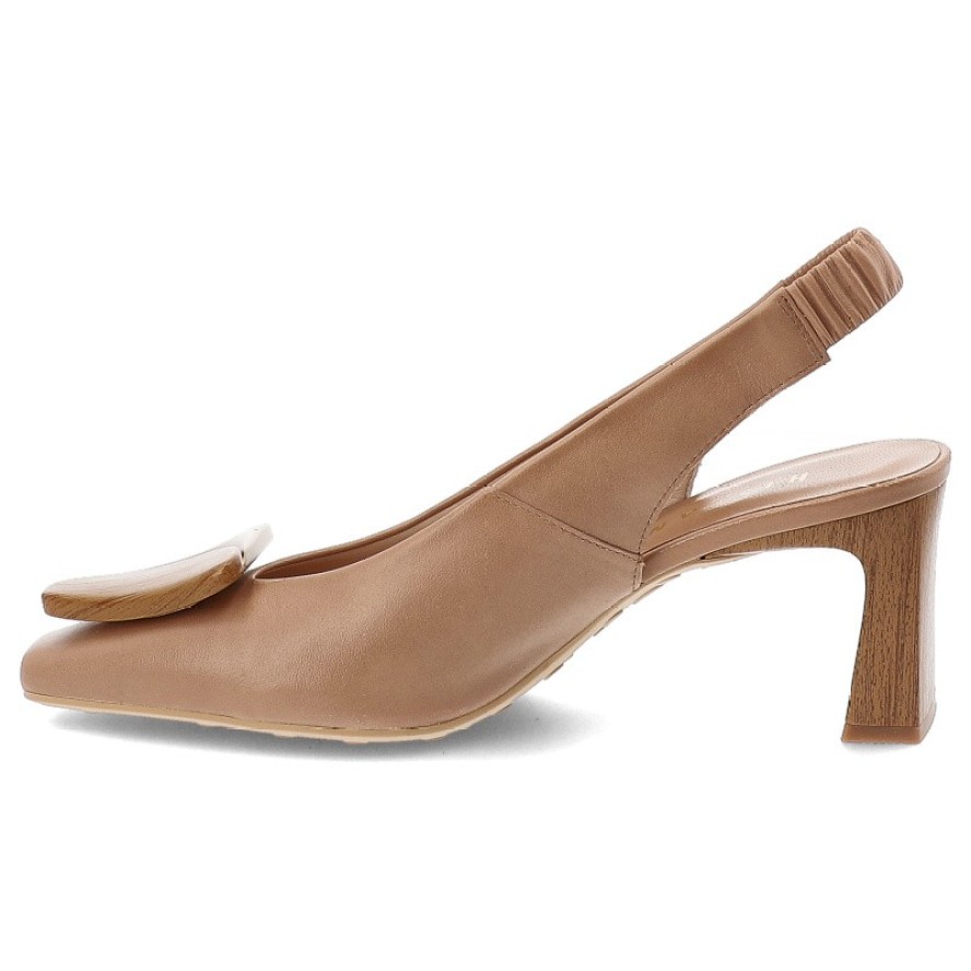 Sandały damskie Hispanitas, cholewka ze skóry naturalnej gładkie wykończenie elegancka klamra na przodzie stabilny obcas zapewniający komfort noszeni