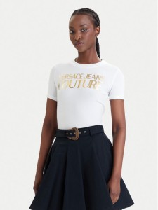 Versace Jeans Couture T-Shirt 80HAHT00 CJ03T Biały Slim Fit