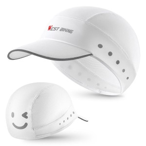 Czapka letnia z oddychającego jedwabiu WEST BIKING YP0201426 - Biała