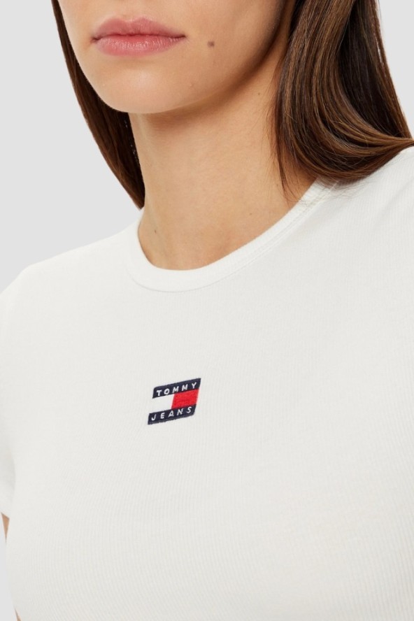 TOMMY JEANS Damski t-shirt w kolorze ecru, Rozmiar S