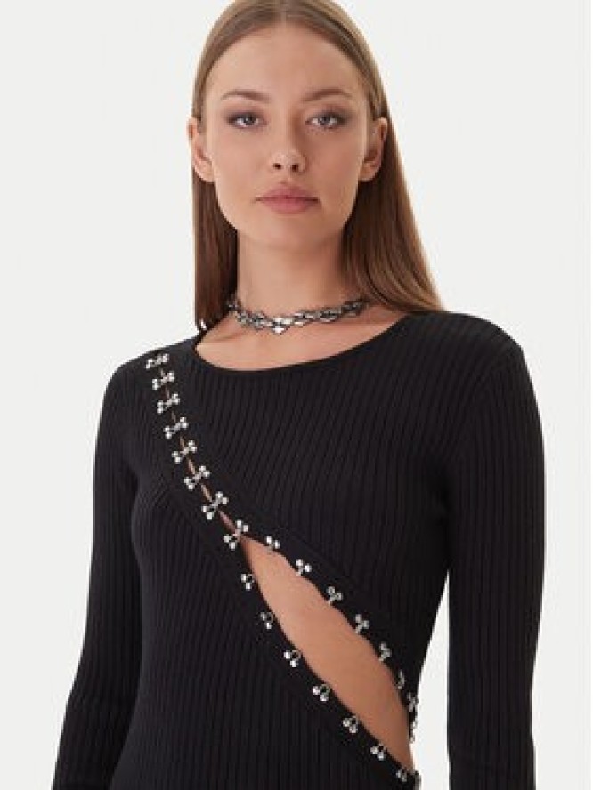 Patrizia Pepe Sukienka dzianinowa 2A2960 K291 Czarny Regular Fit