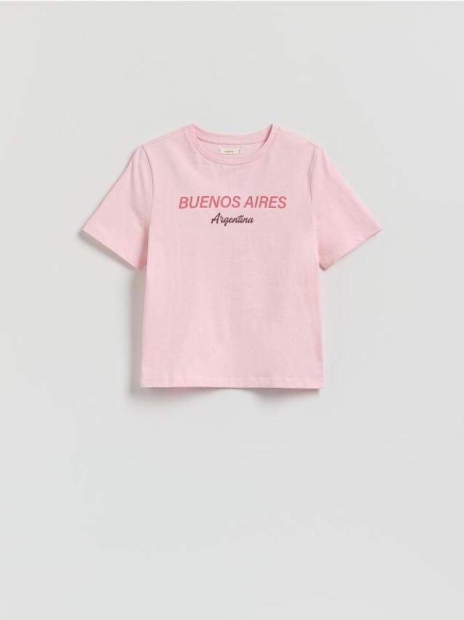 T-shirt z nadrukiem - pastelowy róż