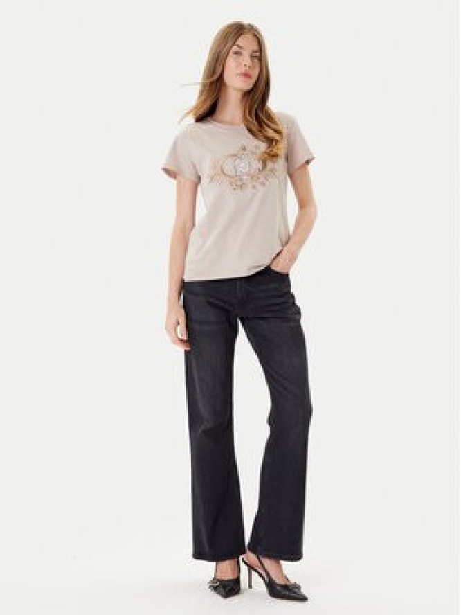 Liu Jo Sport T-Shirt TF5162 JS923 Beżowy Regular Fit