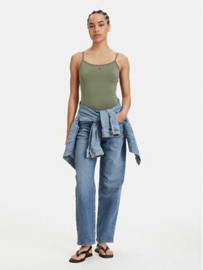 Tommy Jeans Top Essential DW0DW20675 Zielony Slim Fit