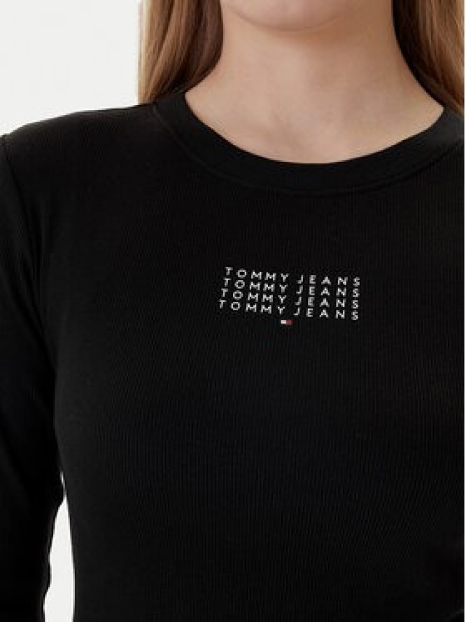 Tommy Jeans Sukienka codzienna Linear DW0DW21902 Czarny Slim Fit