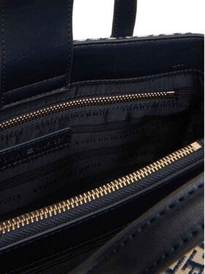 Tommy Hilfiger Torebka Th Jacquard Satchel AW0AW17444 Granatowy