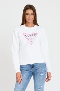 GUESS Biała damska bluza Cn Icon, Rozmiar XL