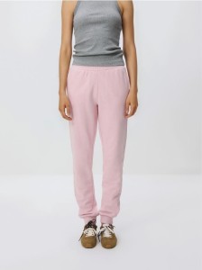 Spodnie dresowe long leg - pastelowy róż
