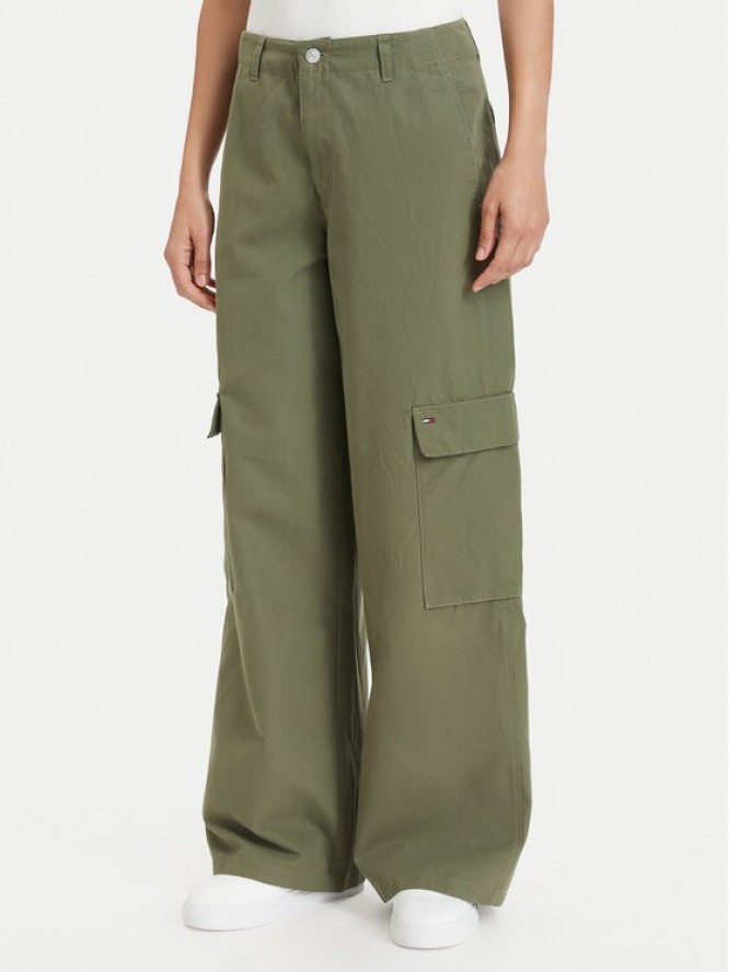 Tommy Jeans Spodnie cargo DW0DW22749 Zielony Wide Leg