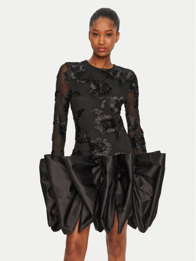 ROTATE Sukienka koktajlowa 114036100 Czarny Slim Fit