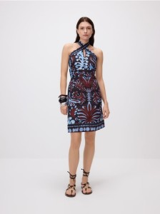 Sukienka z dekoltem halter - wielobarwny