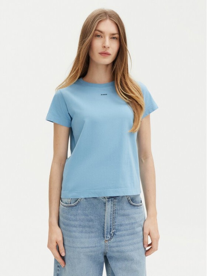 PINKO T-Shirt Basico 100373 Niebieski Regular Fit