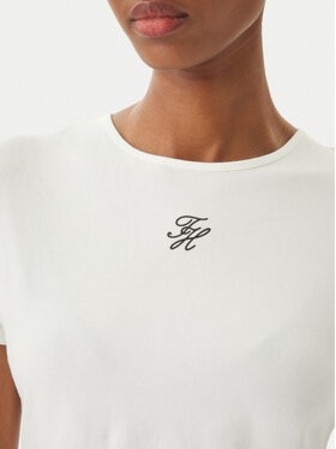 Tommy Hilfiger T-Shirt WW0WW48710 Kremowy Slim Fit