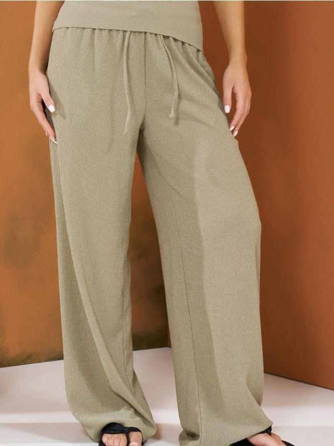 Luźne spodnie wide leg - wielobarwny