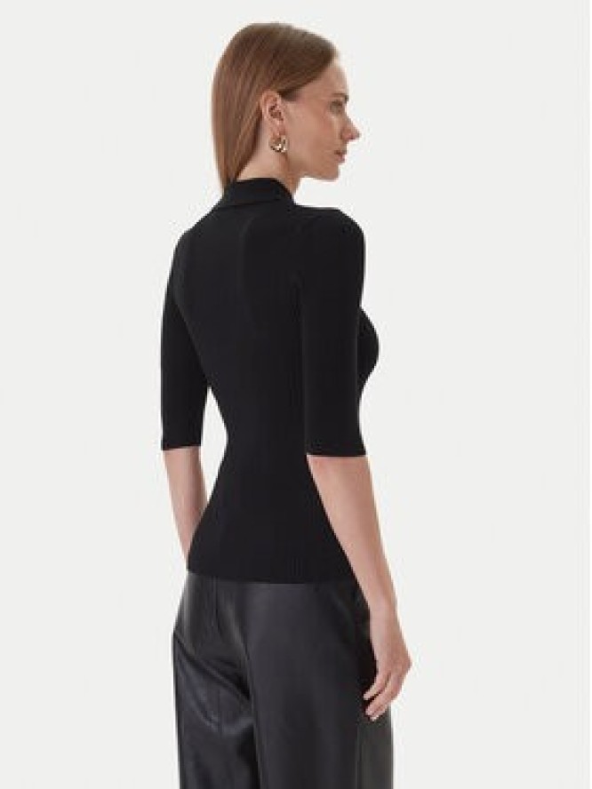 KAOS Sweter RI1NT053 0001 Czarny Regular Fit