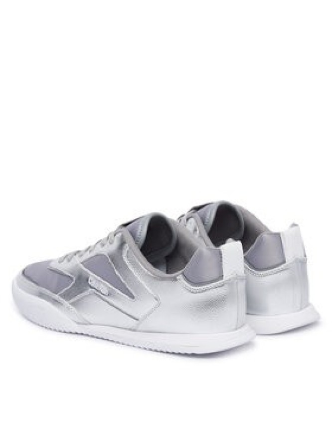 Calvin Klein Sneakersy Low Pro Run Lace Stripe Met Lth HW0HW03272 Srebrny